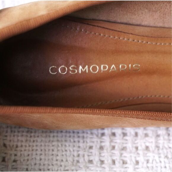 Cosmo Paris Camel Tan Suede Leather Ballet Flats - Picture 8 of 10